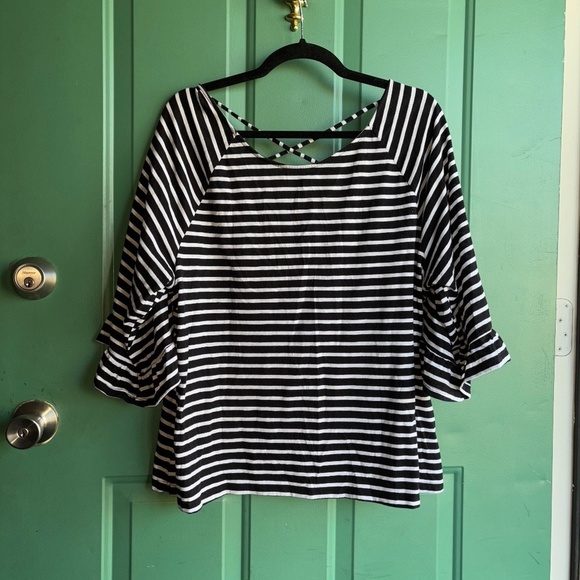 A.N.A XL black and white stripe top - Picture 1 of 9